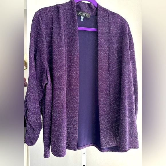NWT Purple sparkle cardigan. 3X - Picture 1 of 2